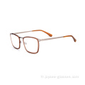 New Europe Style Unisexe Full Rim Rectangle Colorful Metal Optical Eyewear